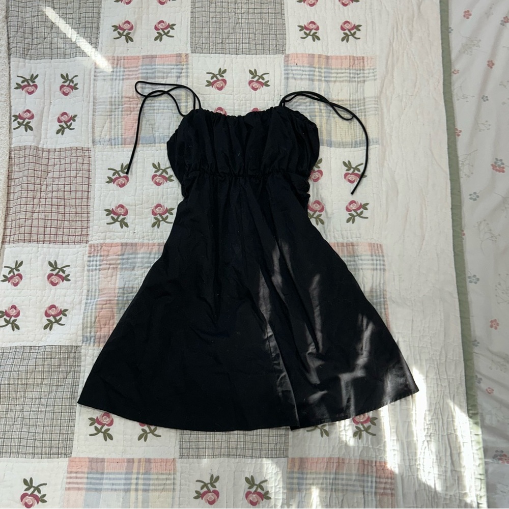 ASOS Dark Feminine Black Mini Dress